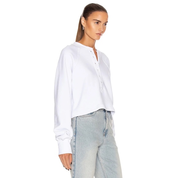 Marissa Web So Uptight Plunge Henley Sweatshirt - Picture 2 of 15